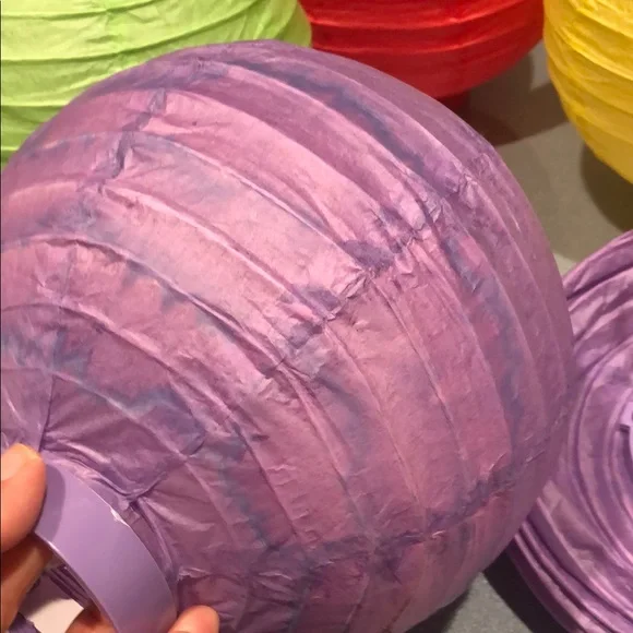 Colorful Paper Lantern Set lot of 11 - Picture 6 of 7